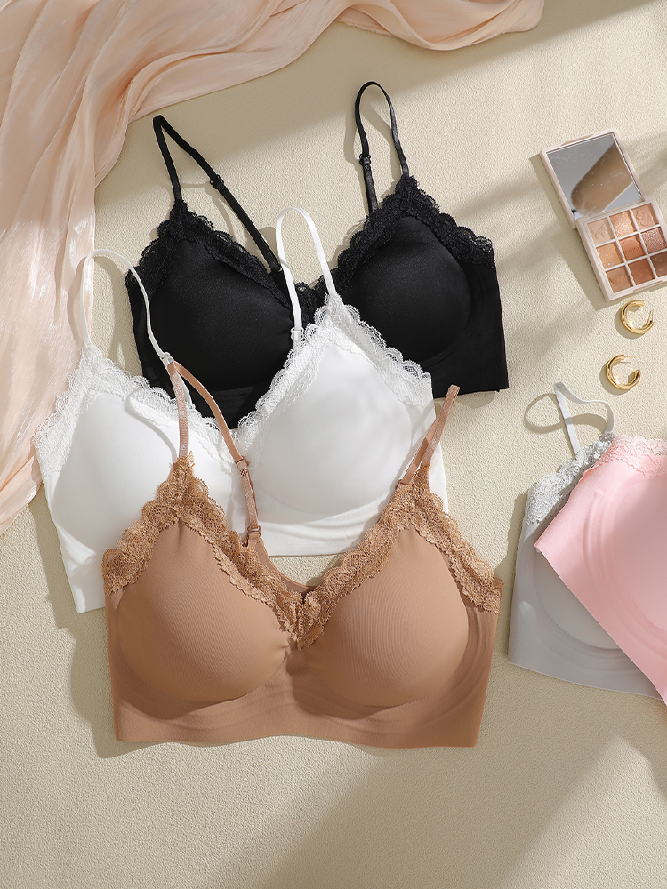 French Style Lace Bralette Fem - Bralette Wireless Soft ulasan dan harga