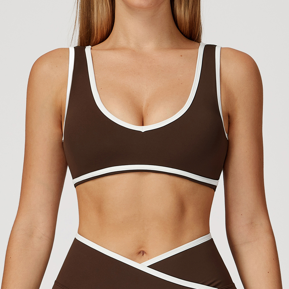 V-Neck Sports Bra Women Top Pu - Push Up Bra Padded ulasan dan harga