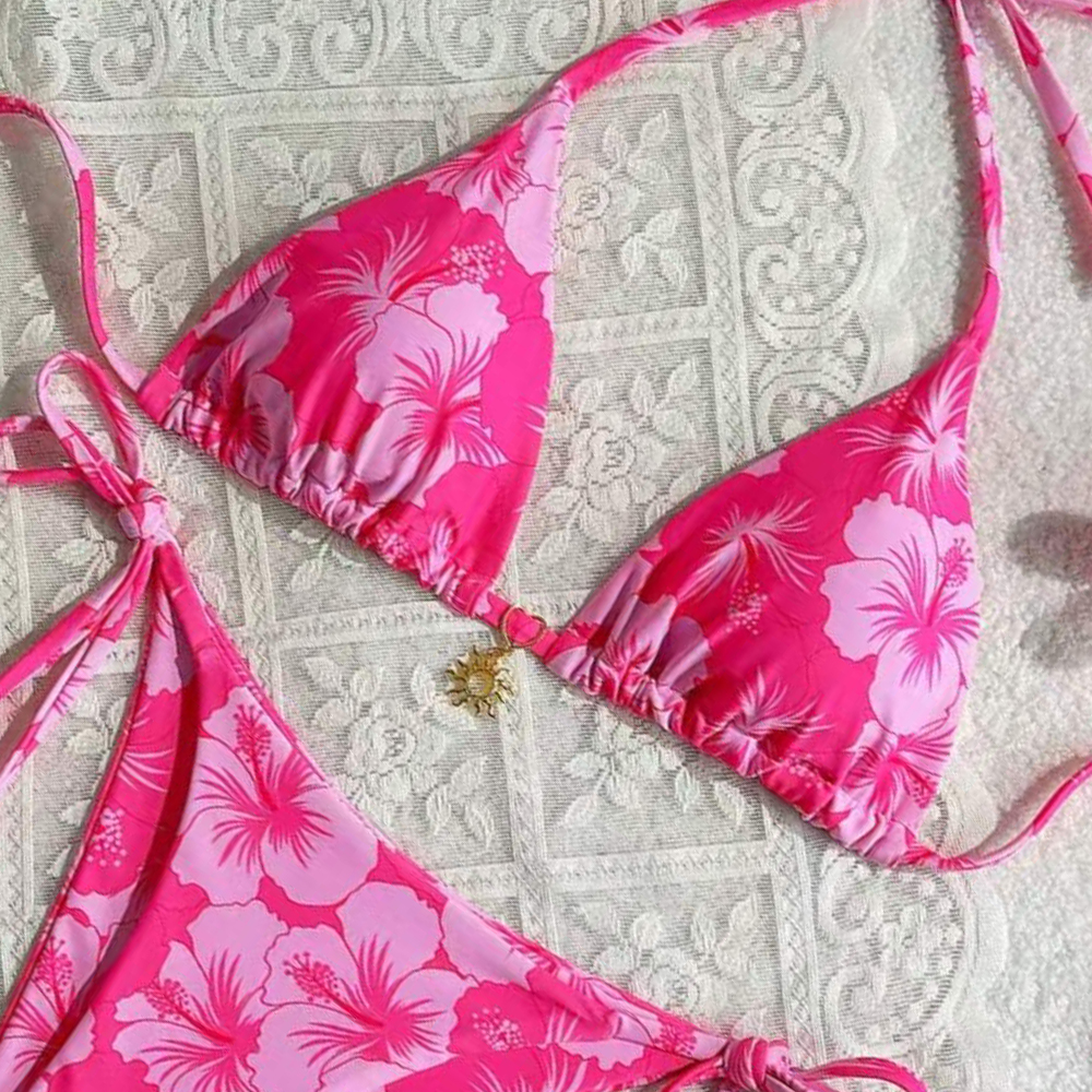Women's Printed Vest Bikini+Th - Thong Bikini Women ulasan dan harga