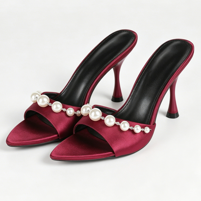 Elegant Satin Heeled Sandals W - Slip Dress Satin ulasan dan harga