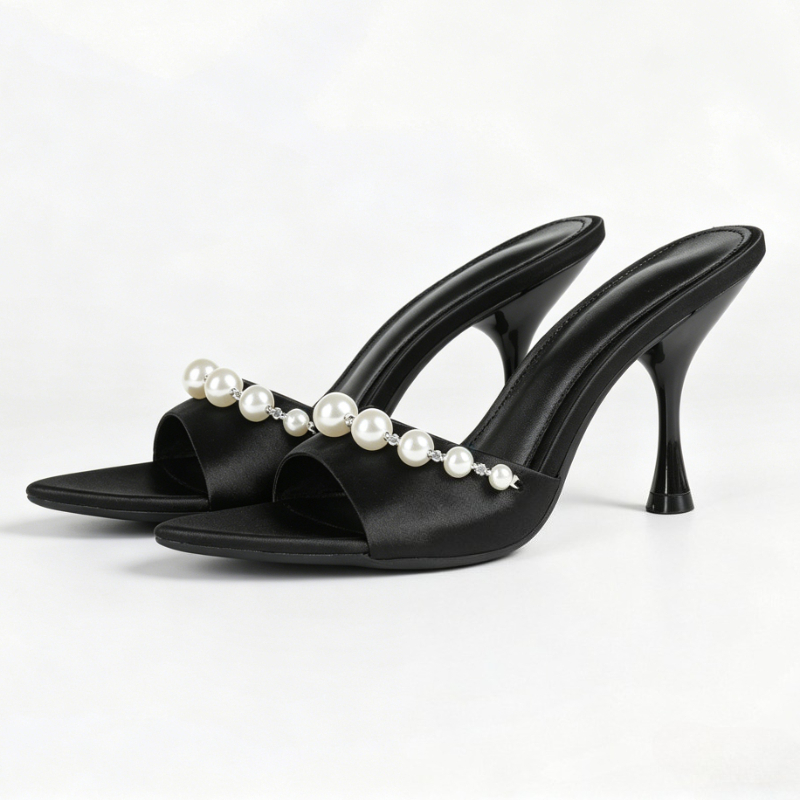 Elegant Satin Heeled Sandals W - Slip Dress Satin ulasan dan harga