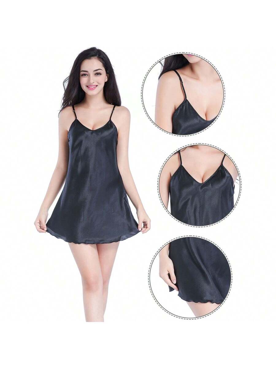 Women Satin Chemise Nightgown  - Slip Dress Satin ulasan dan harga