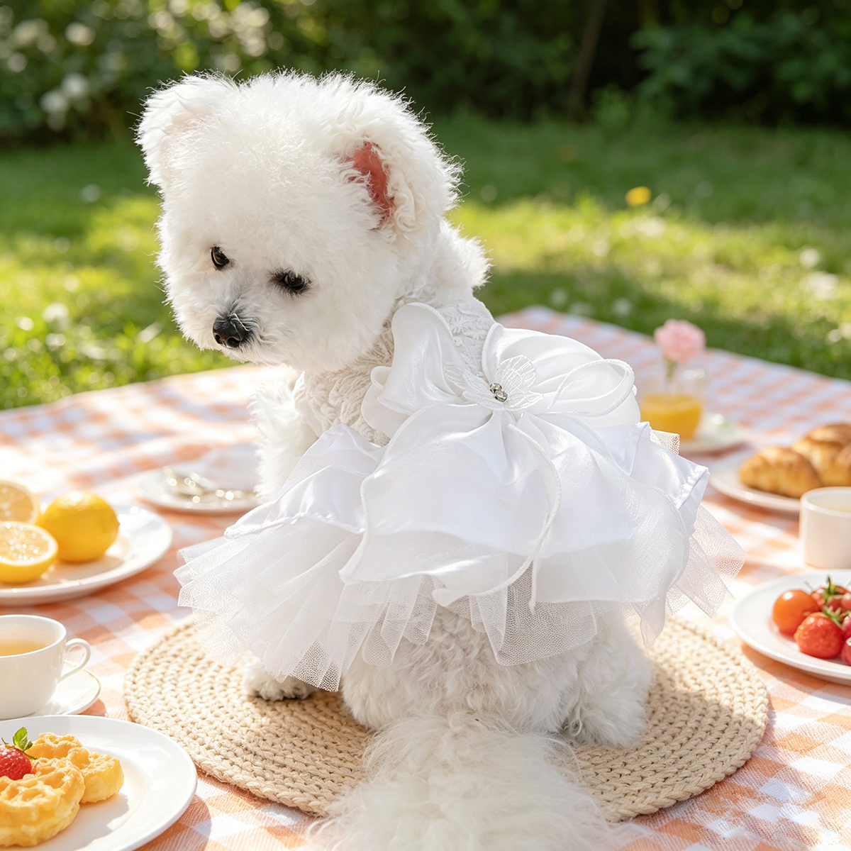 Elegant Lace Bow Pet Dress, Go - Lace Teddy Lingerie ulasan dan harga