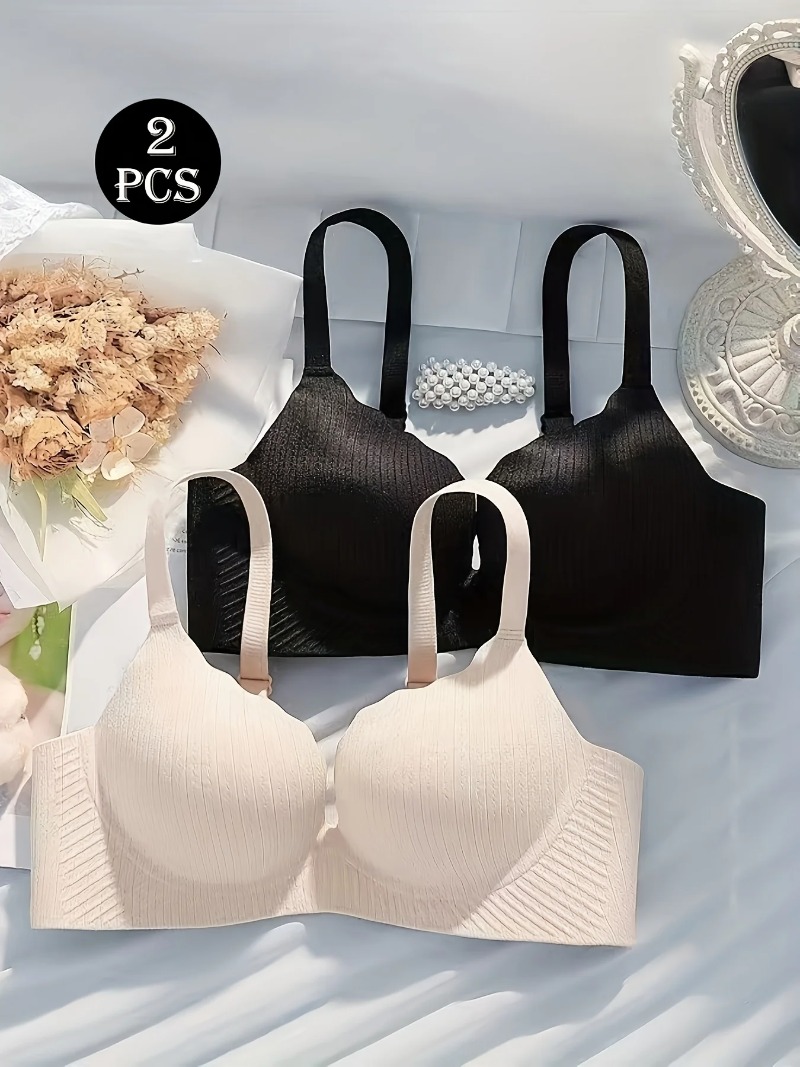 2PCS Petite Womens AA Cup Bra  - Push Up Bra Padded ulasan dan harga